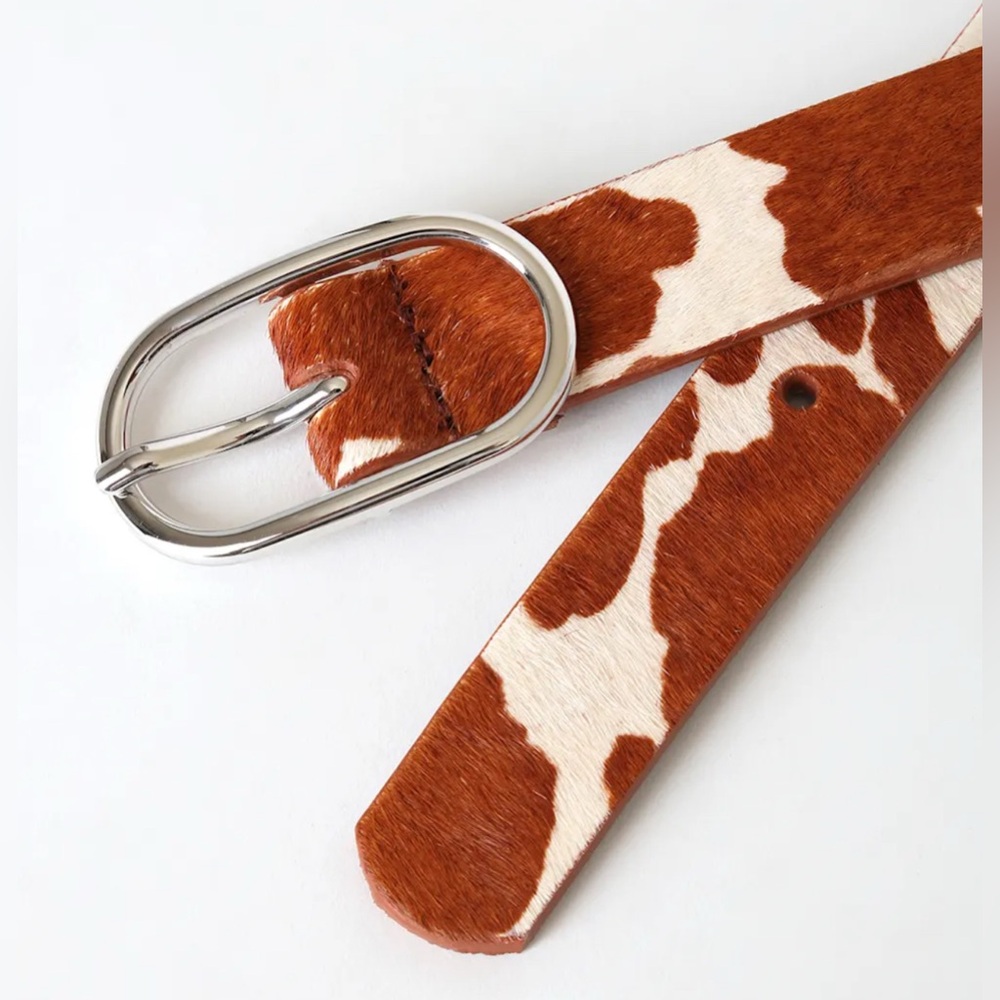 Most Wanted Women’s Cow Print Calf Hair Leather Belt. Size XL. NWOT - Picture 6 of 12